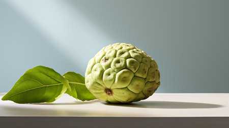 Photo of Cherimoya on a minimalist tableの素材