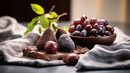 Photo of Chocolate on a minimalist tableの素材