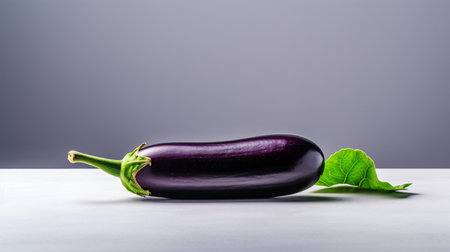 Photo of Eggplant on a minimalist tableの素材