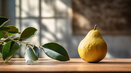 Photo of Cupuacu fruit on a minimalist tableの素材