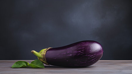 Photo of Eggplant on a minimalist tableの素材