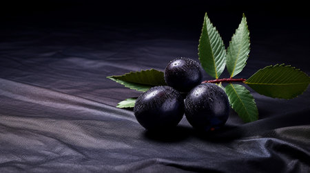 Photo of Jabuticaba on a minimalist tableの素材