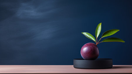 Photo of Japanese plum on a minimalist tableの素材