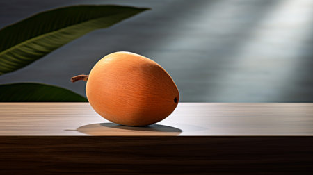 Photo of Mamey sapote on a minimalist tableの素材