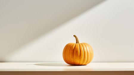 Photo of Pumpkin on a minimalist tableの素材