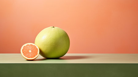 Photo of Pomelo on a minimalist tableの素材