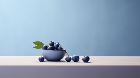 Photo of Blueberry on a minimalist tableの素材