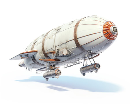 Airship on white backgroundの素材
