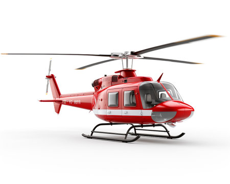 Bell 407 on white backgroundの素材