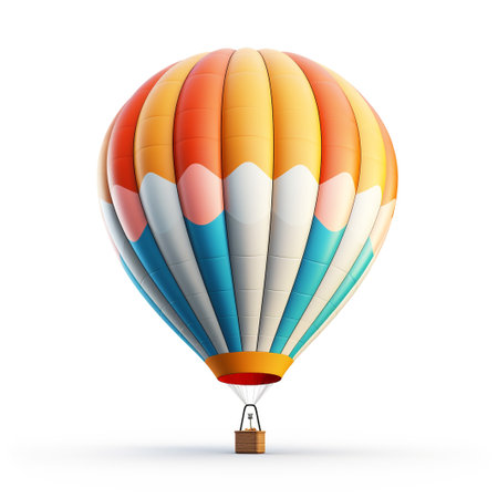Hot Air Balloon on white backgroundの素材