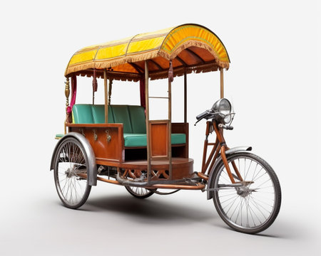 Rickshaw on white backgroundの素材