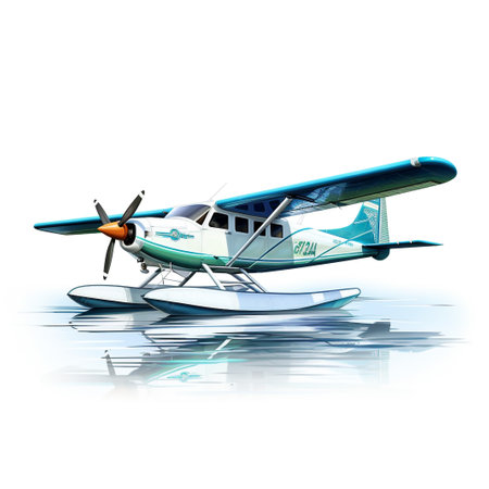 Seaplane on white backgroundの素材