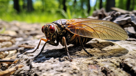 Photo of Cicada on a groundの素材
