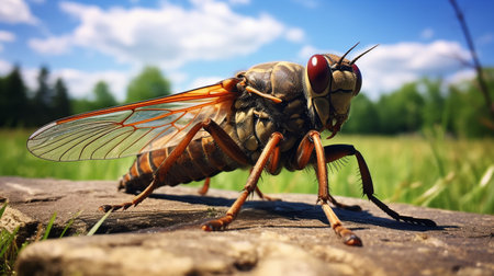 Photo of Cicada on a groundの素材