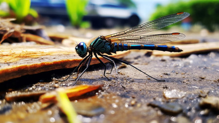 Photo of Damselfly on a groundの素材