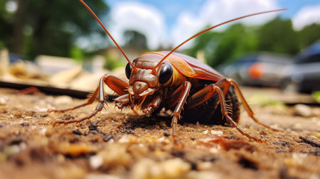 Photo of Cockroach on a groundの素材