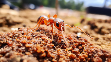 Photo of Fire Ant on a groundの素材