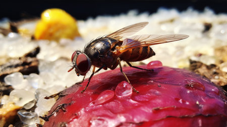 Photo of Fruit Fly on a groundの素材