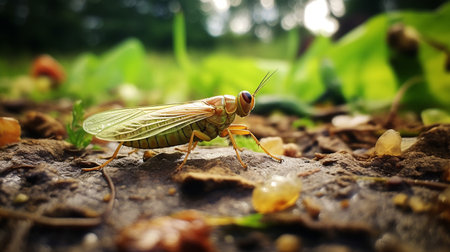 Photo of Leafhopper on a groundの素材