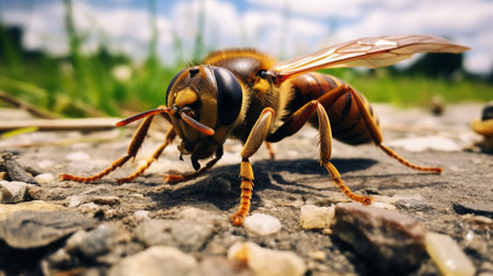 Photo of Hornet Moth on a groundの素材