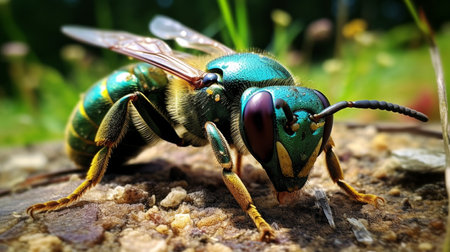 Photo of Orchid Bee on a groundの素材