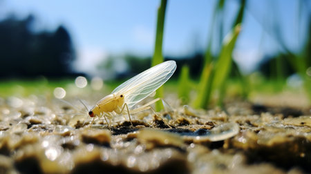 Photo of Whitefly on a groundの素材