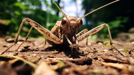 Photo of Walking Stick Insect on a groundの素材
