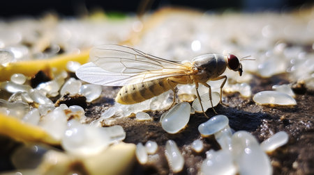 Photo of Whitefly on a groundの素材