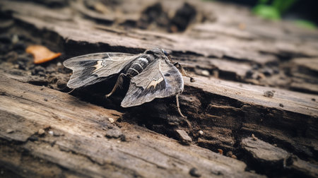Photo of Oakworm Moth on a groundの素材