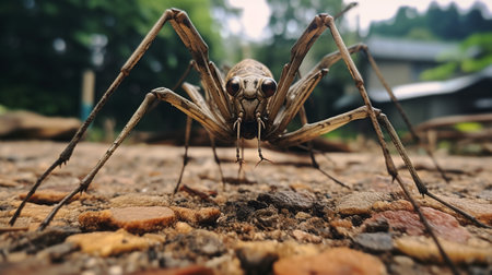Photo of Walking Stick Insect on a groundの素材