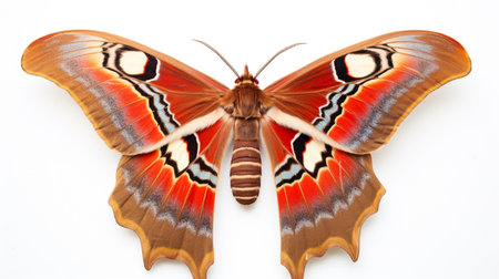 Photo of Atlas Moth isolated on white backgroundの素材