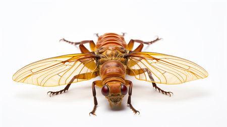 Photo of Cicada isolated on white backgroundの素材