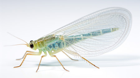 Photo of Lacewing isolated on white backgroundの素材