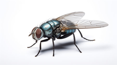 Photo of Fly isolated on white backgroundの素材