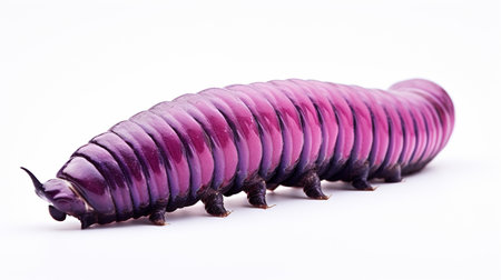 Photo of Velvet Worm isolated on white backgroundの素材