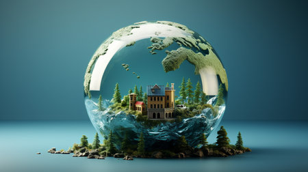 3d creative poster about global warmingの素材