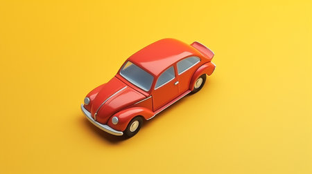 beautiful arrangement of miniature of car on tableの素材