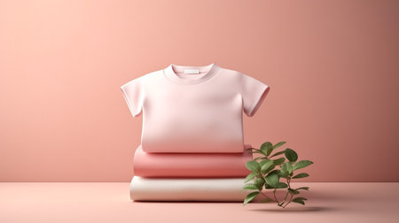 beautiful arrangement of t-shirt on tableの素材