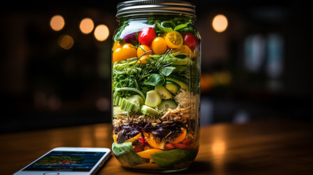 Photo of a salad on jarの素材