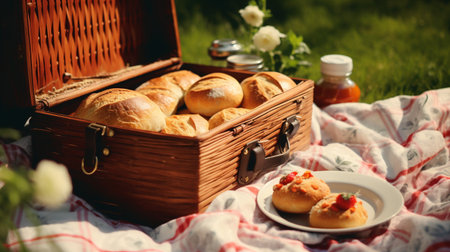 Photo of a Vintage Bread Tin Filled with Freshly Bakedの素材