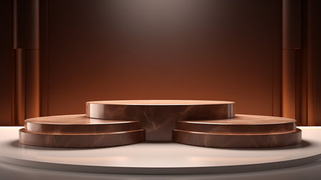 3D luxury brown stage product display podium platformsの素材