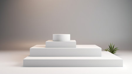 contemporary white stage product display podium platformの素材
