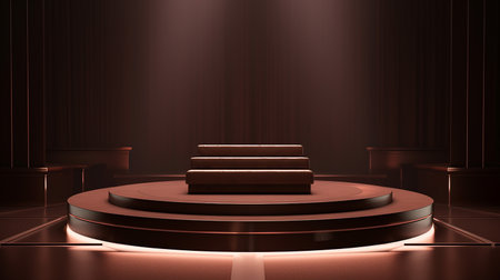 3D luxury brown stage product display podium platformsの素材