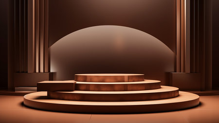 3D luxury brown stage product display podium platformsの素材