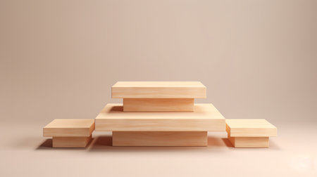 minimalist wooden product display podium platformsの素材
