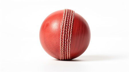 Photo of a Cricket Ball isolated on white backgroundの素材