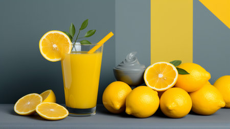 Lemonade Sunshine Gray strips in the styleの素材