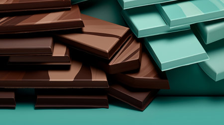 Chocolate Turquoise Delight strips in the styleの素材