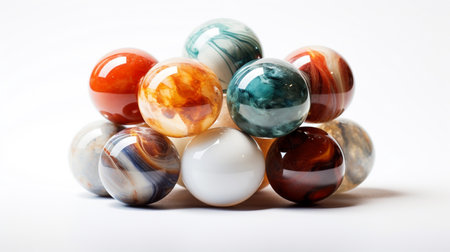 A Photo of Transparent Marble Container on a White Backgroundの素材