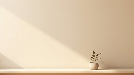A clean and Cream background, providing a minimalist and modern lookの素材